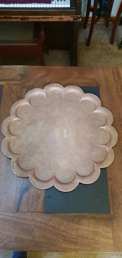 Beautiful and Large 60 cm Vintage Brass Tray