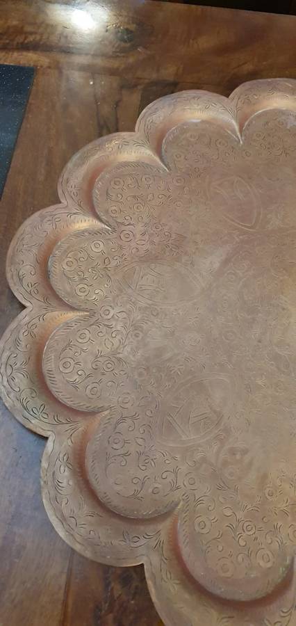 Beautiful and Large 60 cm Vintage Brass Tray