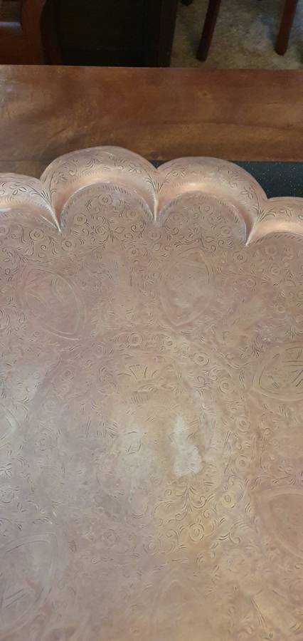 Beautiful and Large 60 cm Vintage Brass Tray