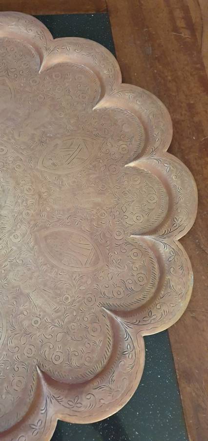 Beautiful and Large 60 cm Vintage Brass Tray
