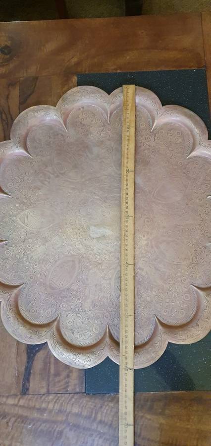 Beautiful and Large 60 cm Vintage Brass Tray