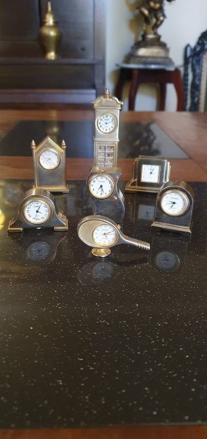 Awesome Collection of Miniature Brass Clocks