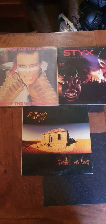 Vintage LPs Adam and The Ants, Diesel and Dust and Styx