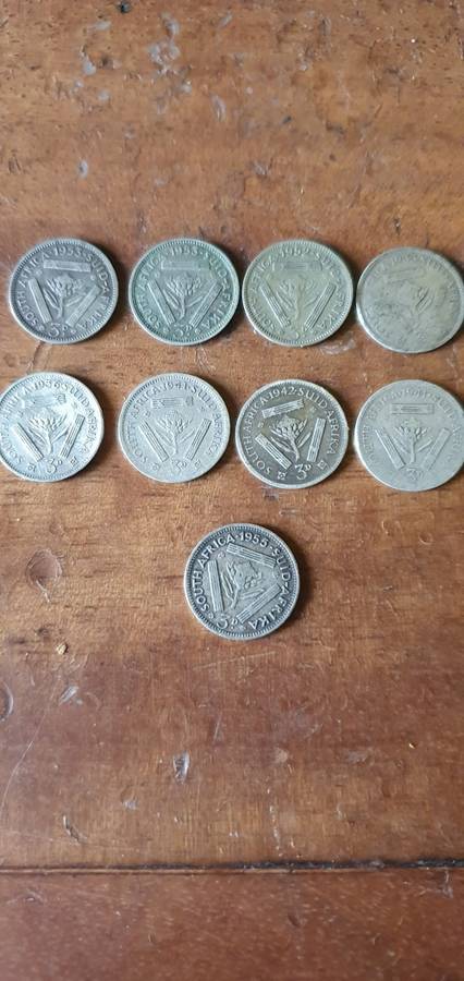 South African 3 D Coins 1936-1955
