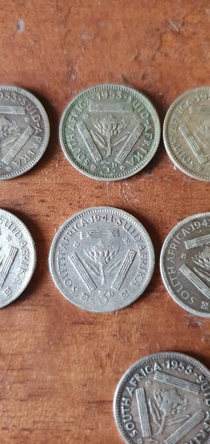 South African 3 D Coins 1936-1955