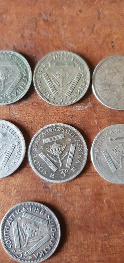 South African 3 D Coins 1936-1955