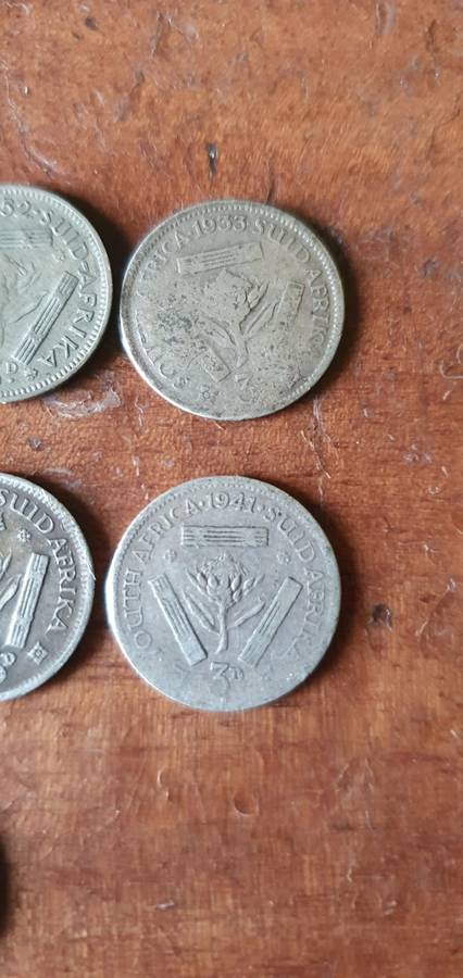 South African 3 D Coins 1936-1955