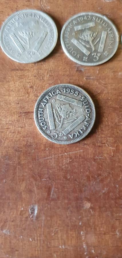 South African 3 D Coins 1936-1955