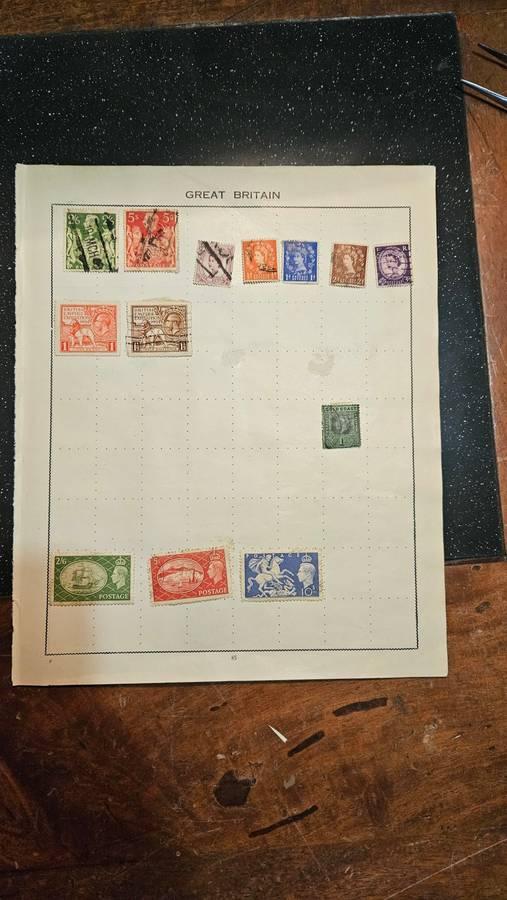 One Page Great Britain Stamps