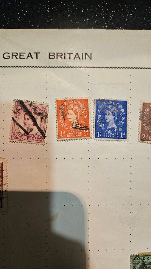 One Page Great Britain Stamps