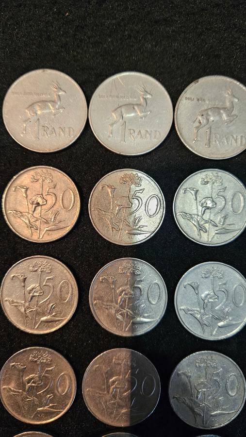 South African R1 Coins Plus 50 cent Coins