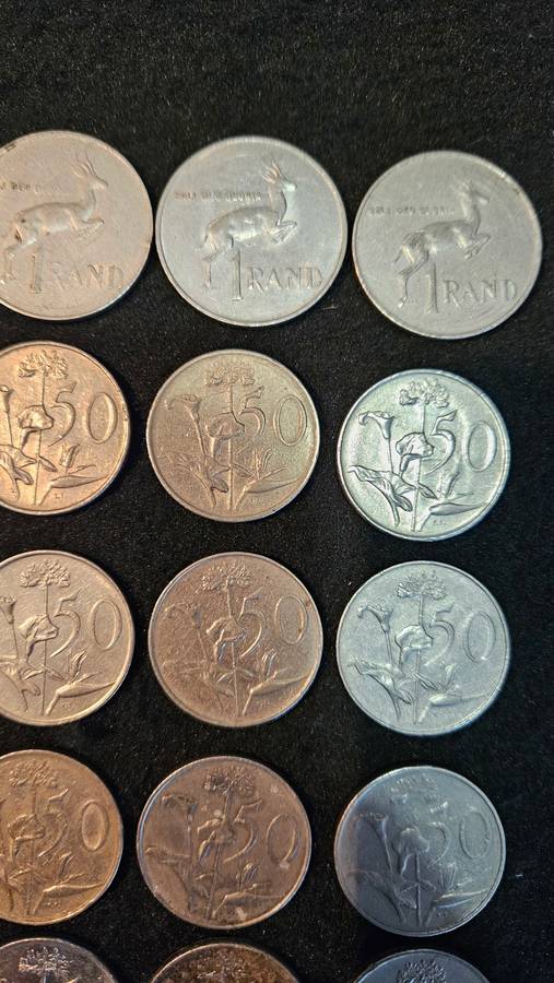 South African R1 Coins Plus 50 cent Coins