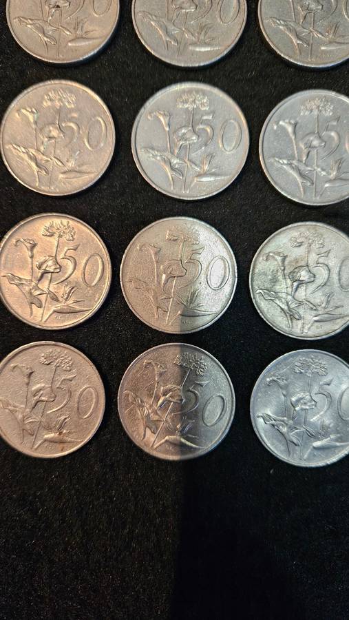 South African R1 Coins Plus 50 cent Coins