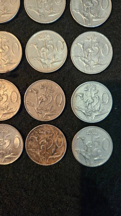 South African R1 Coins Plus 50 cent Coins