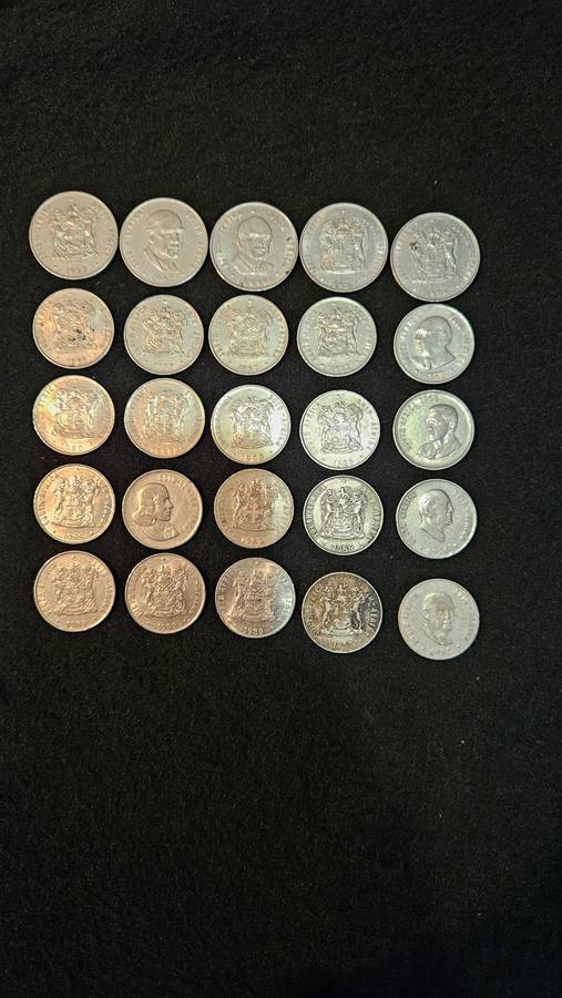 South African R1 Coins Plus 50 cent Coins