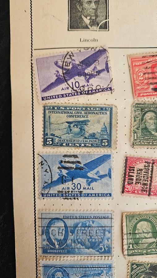 USA Stamps Plus a Ukraine Stamp on reverse side of this page