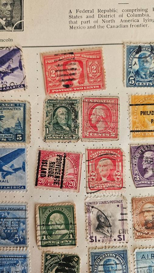 USA Stamps Plus a Ukraine Stamp on reverse side of this page