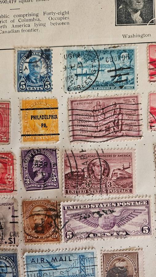 USA Stamps Plus a Ukraine Stamp on reverse side of this page