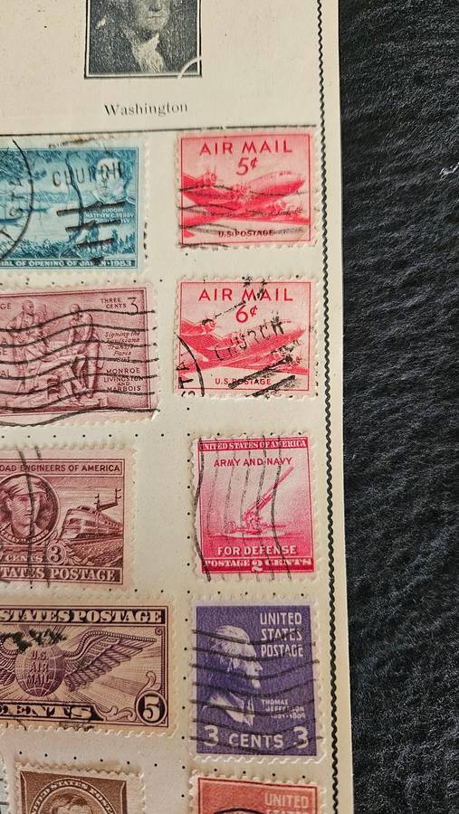 USA Stamps Plus a Ukraine Stamp on reverse side of this page