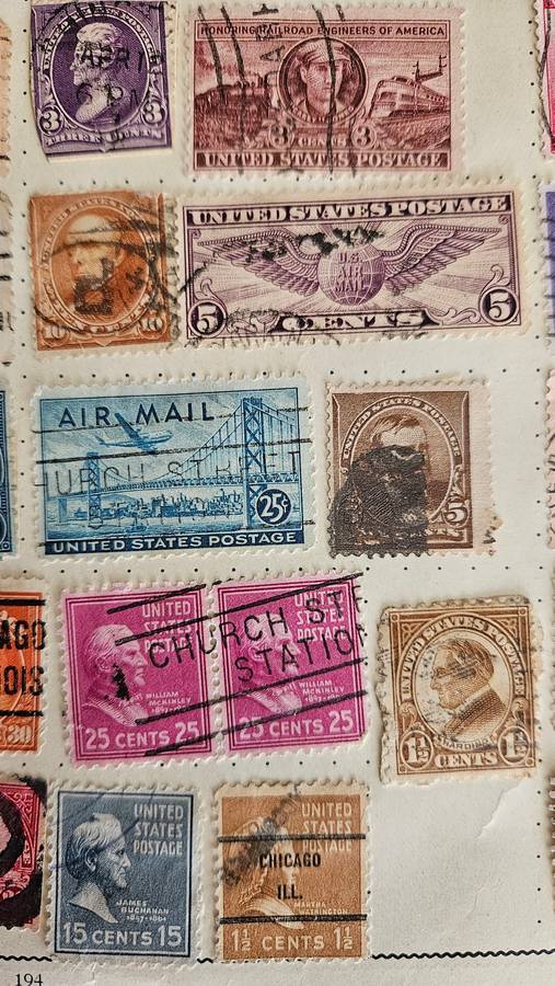 USA Stamps Plus a Ukraine Stamp on reverse side of this page