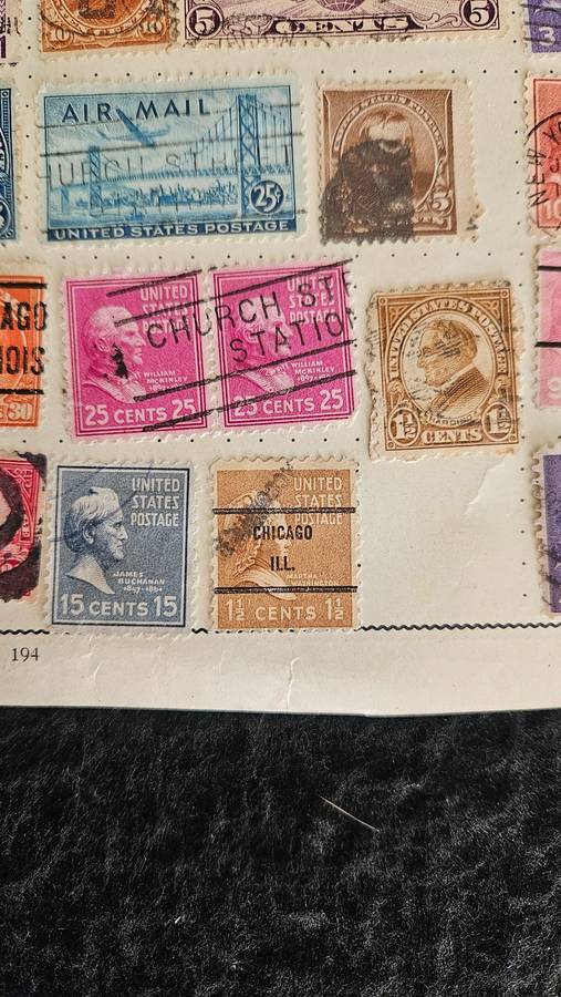 USA Stamps Plus a Ukraine Stamp on reverse side of this page