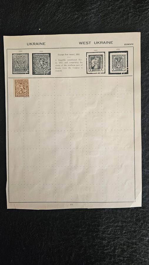 USA Stamps Plus a Ukraine Stamp on reverse side of this page