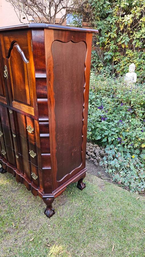 Vintage Imbuia Ball & Claw Tall Boy