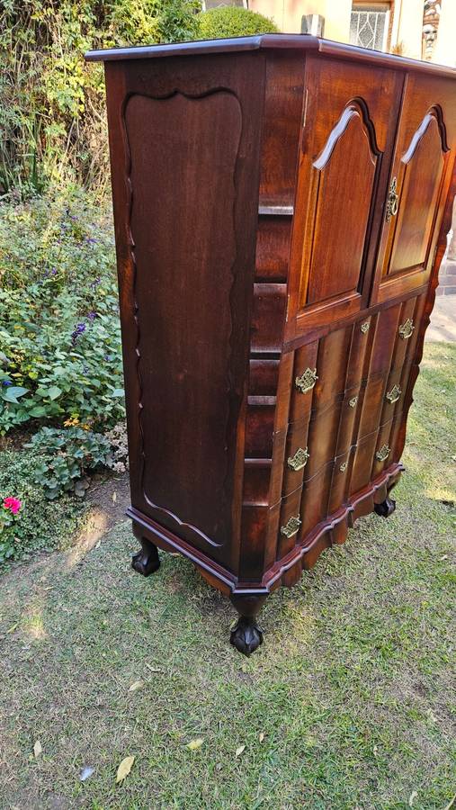 Vintage Imbuia Ball & Claw Tall Boy