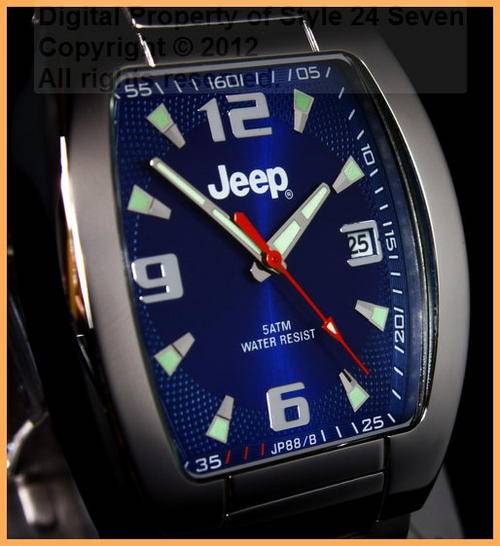 JEEP AUTHENTIC GENTS BLUE STAINLESS STEEL WATCH - BRAND NEW WITH GUARANTEE!!!