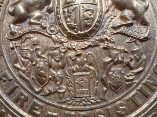 MILNERS SAFE BRASS PLATE - VICTORIAN CROWN - SEE RULER FOR SIZE - POSTNET SHIPPING ONLY