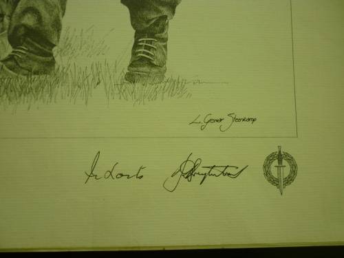 RECCE NUMBERED PENCIL SKETCH - SIGNED BY MAJ GENERAL F LOOTS