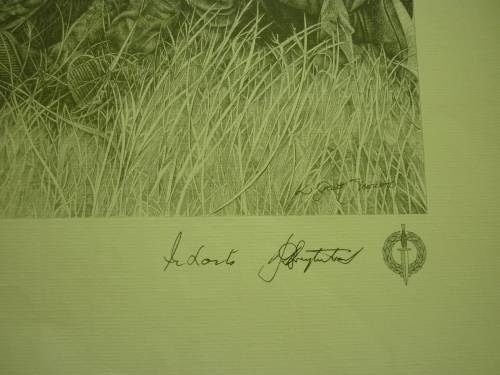 RECCE PENCIL SKETCH NUMBERED - SIGNED BY MAJ GEN F LOOTS