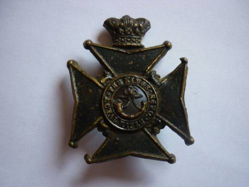 KINGS ROYAL RIFLE CORP VICTORIAN CAP BADGE - BOTH LUGS INTACT