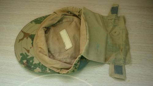 POLICE 1ST TYPE PATTERN FLAP CAP AS USED BY KOEVOET- SIZE 60 -SEE PINWHEEL / FLOWER PATTERN IMAGE