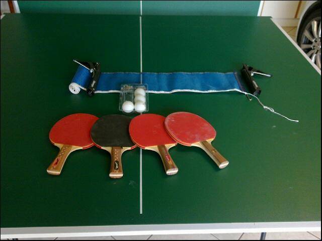 Table tennis table and accessories