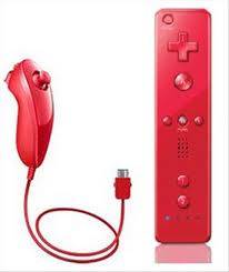 Red Remote and Nunchuck Controller for Nintendo Wii New