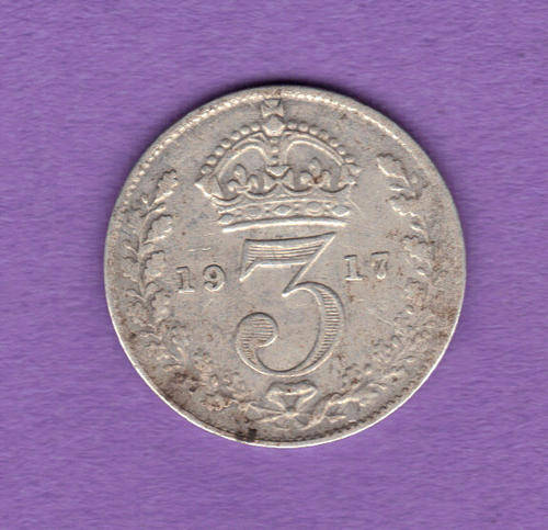 1917 - 3 PENCE - SILVER - GREAT BRITAIN