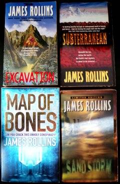 4X JAMES ROLLINS NOVELS - Subterranean, Excavation, Map of Bones, Sandstorm - UNBEATABLE PRICE***