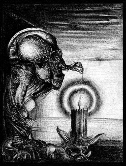 Original Art: Confessions of a Meat Puppet by Surrealist Artist Ras Steyn - Meticulous Drawing 1/1