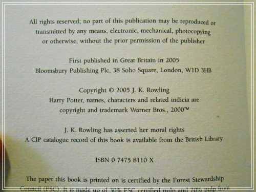 Harry Potter and the Half-Blood Prince - J.K. ROWLING - Hardcover  FIRST EDITION - Bloomsbury - 2005