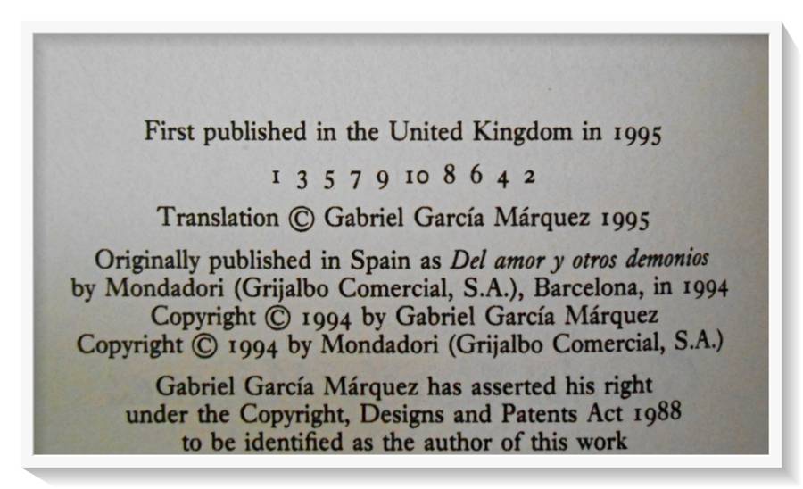 Gabriel Garcia Marquez: Of Love & Other Demons - First UK Edition - Jonathan Cape Pub. B+ Condition*