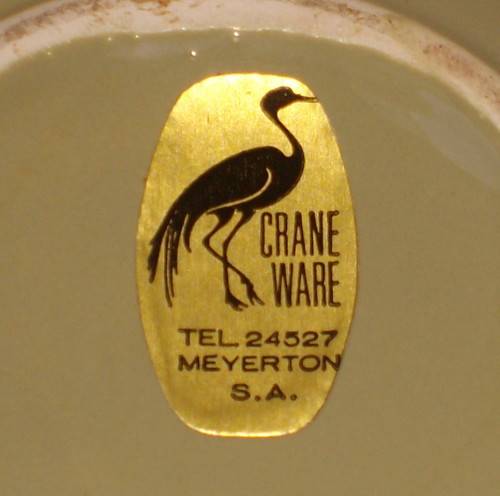 VINTAGE SOUTH AFRICAN CRANE WARE MEYERTON JAR & COVER c1970s