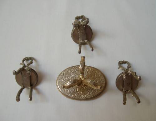 VINTAGE LIMOGES-STYLE 'FRAGONARD' 4pc MINIATURE PATIO SET