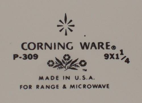 CORNING WARE BLUE CORNFLOWER P-309 9in X 1 1/4in PIE PLATE