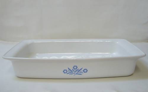 CORNING WARE BLUE CORNFLOWER P-332 12in X 7 1/2in X 2in 2 3/4 QUART OPEN ROASTER LASAGNE PAN