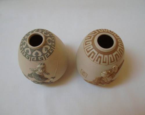 VINTAGE PAIR OF CHINESE STONEWARE VASES c1970s