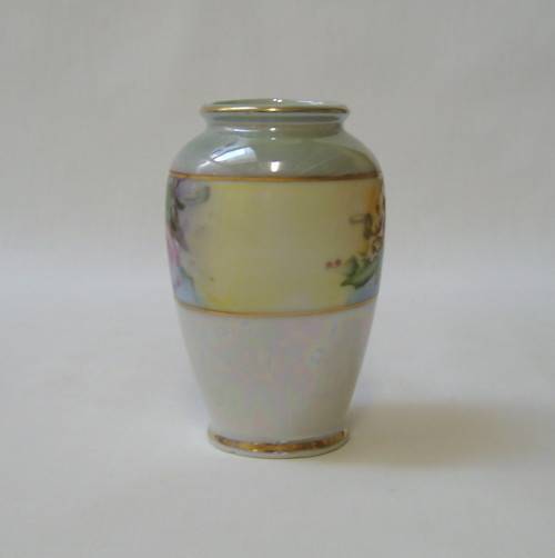 VINTAGE FLORAL LUSTREWARE 8cm SMALL VASE c1940's