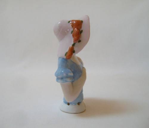 VINTAGE FOREIGN PORCELAIN HALF-DOLL FOR PINCUSHION ~ Chipped!