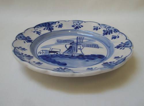 VINTAGE ELWECO DELFT BLUE 'WINDMILL' 14.5cm WALL PLATE