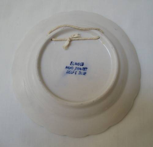 VINTAGE ELWECO DELFT BLUE 'WINDMILL' 14.5cm WALL PLATE